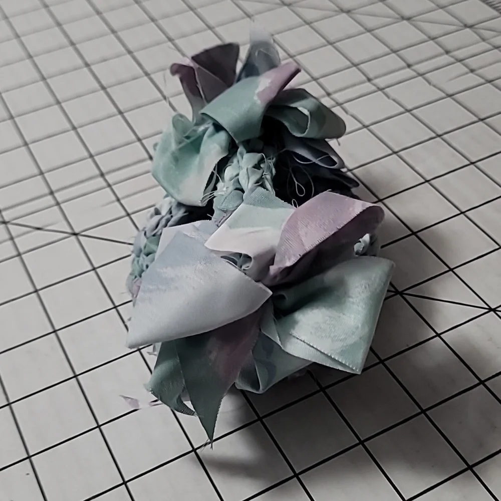 Braided Fabric Basket with Bows on‎ Handle,  handmade item